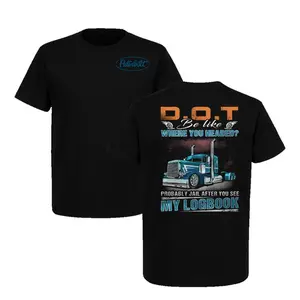 Funny DOT Logbook T-Shirt, Peterbilt Trucker Graphic, Big Rig Jail Log Gift For Men