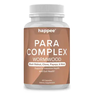 Happee Parasite Cleanse for Humans - Herbal Gut Detox Supplement with Wormwood and Black Walnut - 60 Capsules