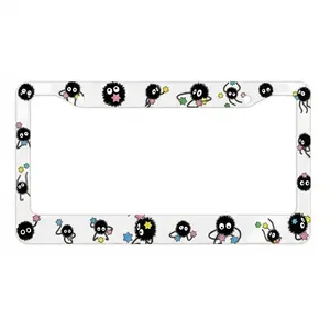 Soot Sprite 2 License Plate Frame Spirited Away Kamaji Studio Ghibli Fanart Anime Black License Plate Frame White License Plate Frame Totoro.