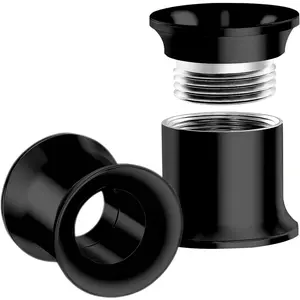 Gauges for Ears, Internally Threaded Stainless Steel Black Double Flared Tunnel   Stretcher Ear Plug Earring Lobe Tunnel for Men Women