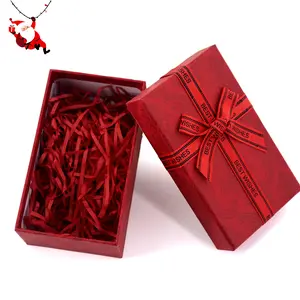 Gift-Ready Red Jewelry Gift Box with Raffia,Embossed Texture Selected Elegant Vintage Design