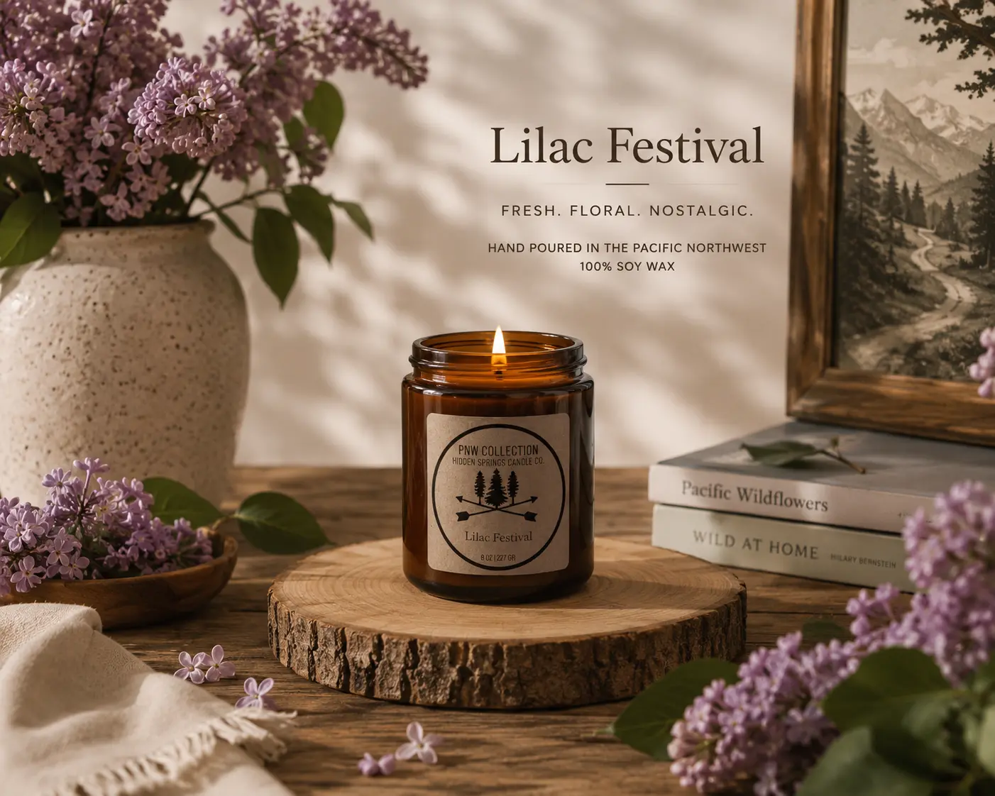 Lilac Festival Candle | Pacific Northwest Soy Candle with Cotton Wick