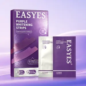 【Easyes】Purple Teeth Whitening Strips - Sensitivity Free no slip Dry Strip Technology Safe for Enamel on Sensitive Teeth Whitening 7/14  Whitening Sessions 3X Soothing&Dual Repair -SW-2