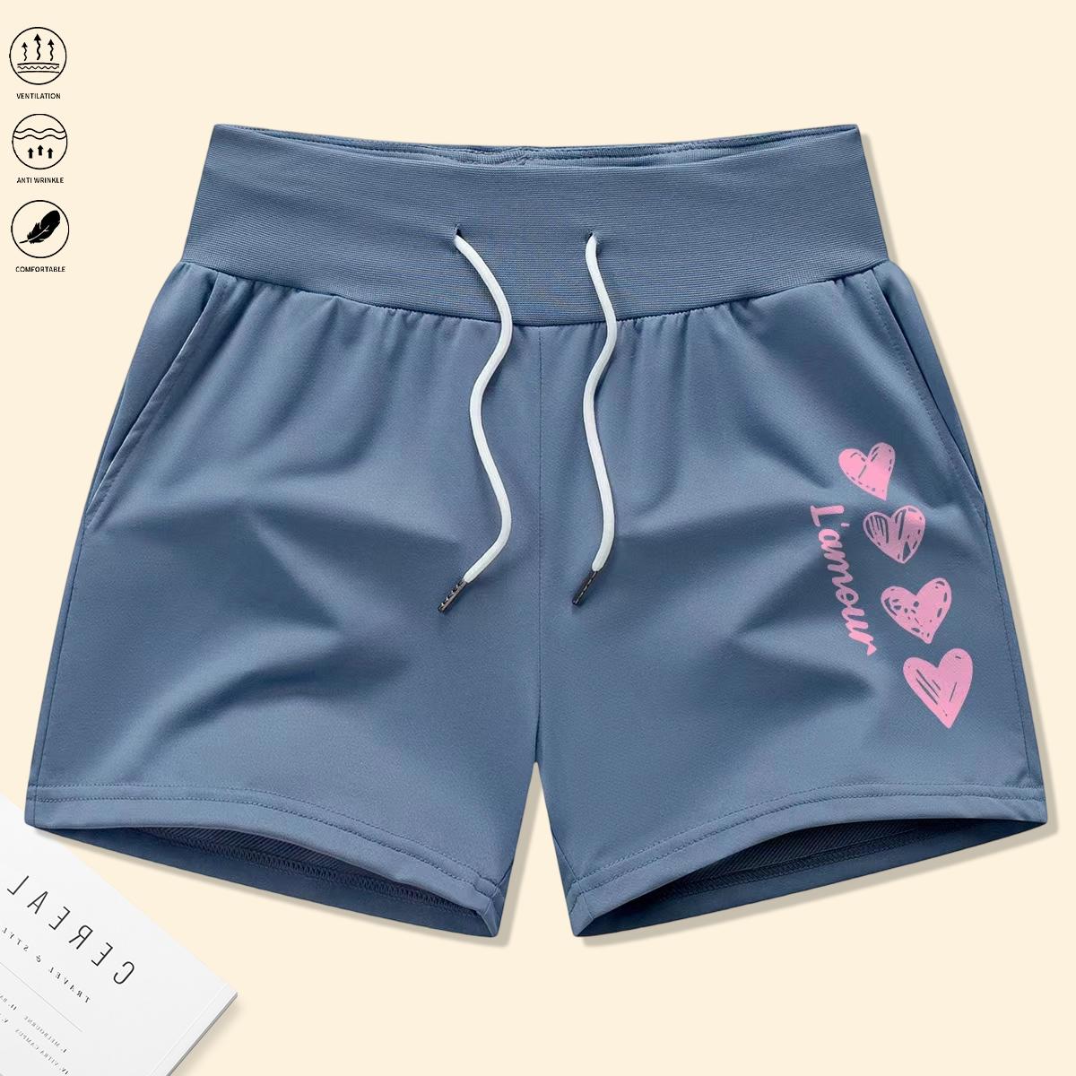 Set of 4 women’s shorts featuring drawstring and elastic waistband, adjustable fit, comfortable fabric—ideal for beach vacations, gym workouts, and home wear. Summer shorts, women’s shorts.