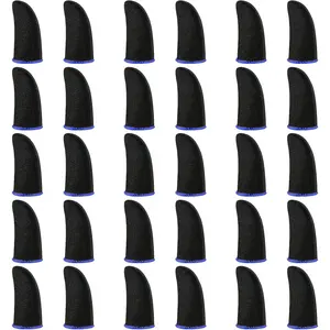 30 count Gamer Finger Sleeves Carbon Compression Support Thumb Gloves Touchscreen Finger Cover Anti  Mobile Phone Tablet Gaming Stabilizer for All Touchscreen Devices (Blue)