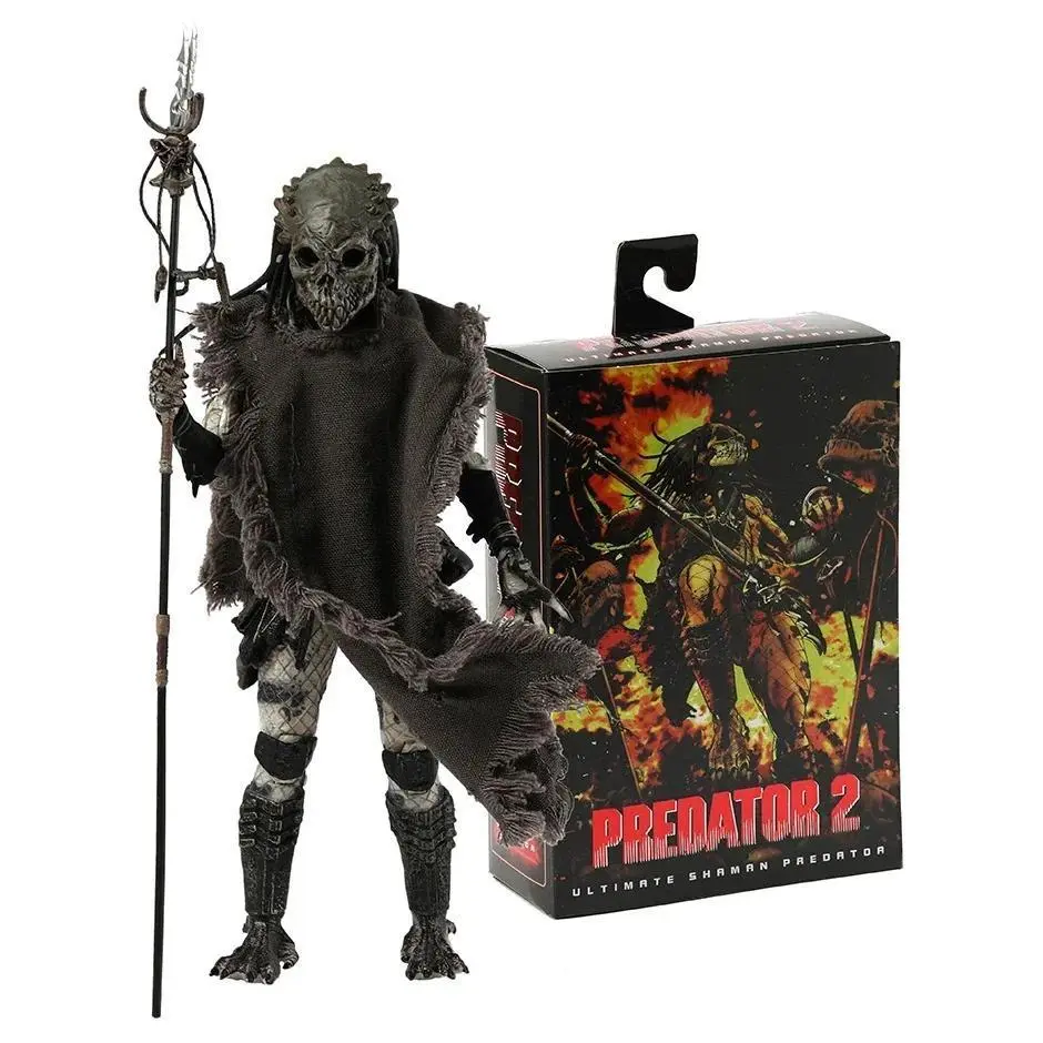 NECA Ultimate Shaman Predator PVC Plastic Action Figure - 7-in/20.5 cm/8.07 in Collectible Figurine with Accessories, NECA Collectibles