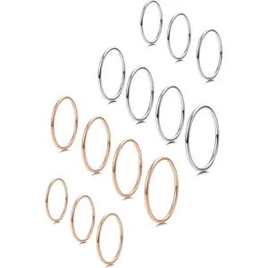 MILACOLATO 1mm Stainless Steel Stacking Rings for Women| Thin 14K Gold Plated Band Rings| Stackable Knuckle Rings Thumb Pinky Midi Rings| Comfort-Fit Size 3/4/5/6/7/8/9