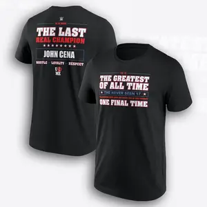 John Cena The Last Real Champion T-Shirt, Mens WWE Fan Apparel, Retro Wrestling Slogan Tee, Vintage Wrestling Gift for Him