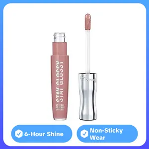Rimmel Stay Glossy Lip Gloss - Non-Sticky and Lightweight Formula for Lip Color and Shine - 130 Blushing Belgraves, .18oz