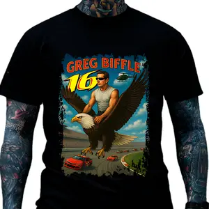 #1 Greg Biffle FREEDOM 500 Eagle Tribute Graphic T-Shirt Sweatshirt Hoodie, Legendary No.16 Speedway Hero Design, Patriotic Racing Memorial Apparel, Vintage Streetwear For Men & Women, Full Size, Full Colors