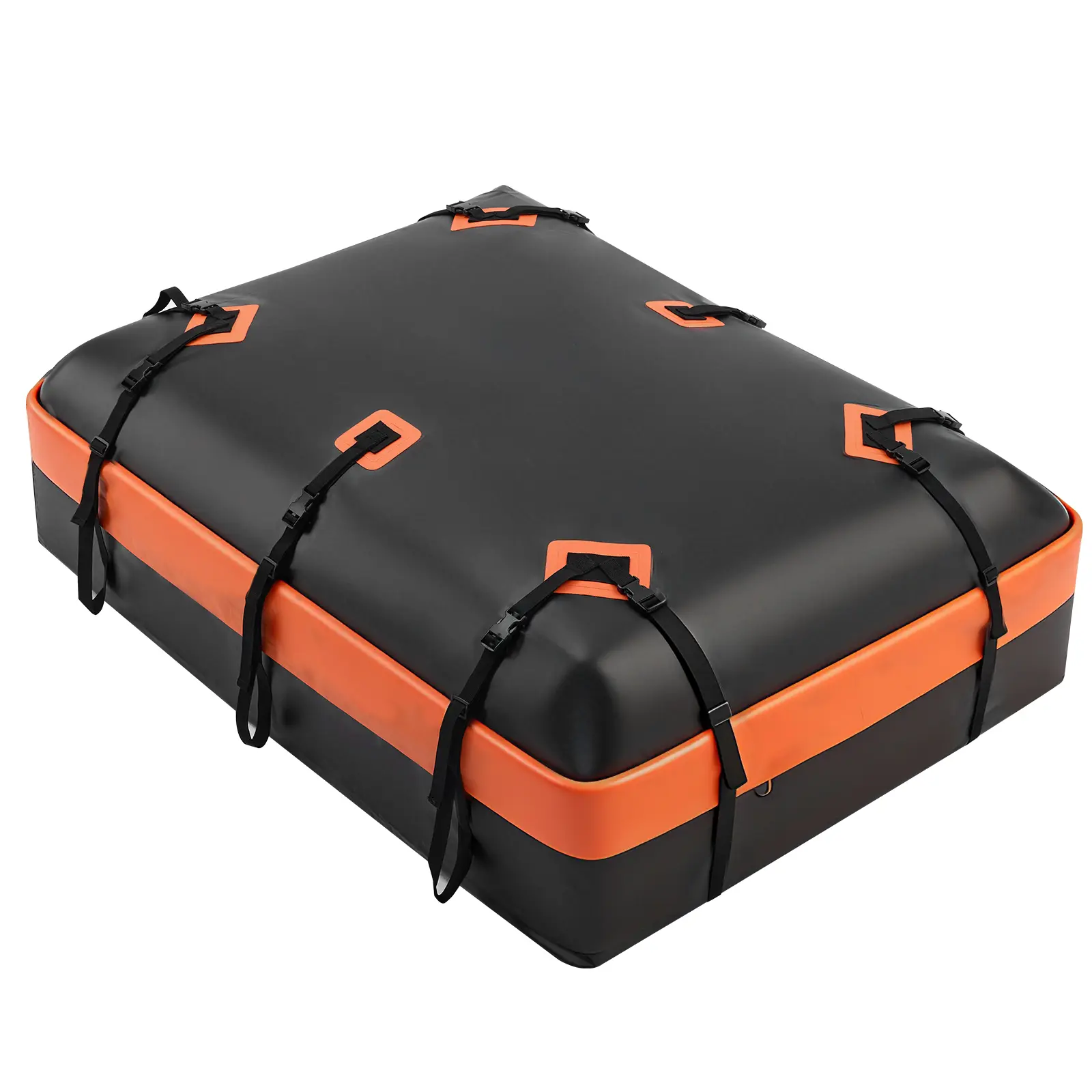 Sweetcrispy 20 Cu Ft Foldable Compact Waterproof PVC Rooftop Cargo Carrier - Quick Install, Anti-Slip Mat, 1x Luggage Lock, Storage Bag, Reinforced Straps, Door Hooks - Fits Cars, Trucks With or Without Roof Racks (Car Exterior Accessory), 1X Storage Bag,
