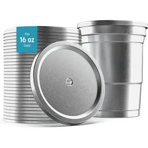 30-Pack   with Straw Hole, Compatible with Ball Top Cup Party Cups (16oz Size Only) Cups Sold Separately