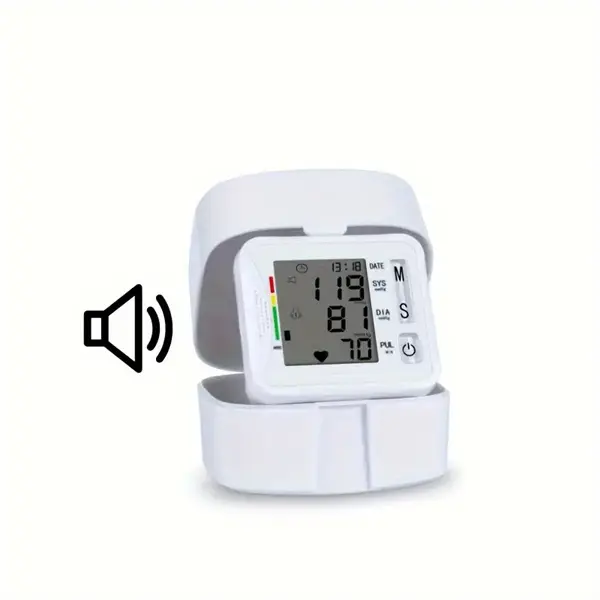 HMN Blood Pressure Monitor For Household Use And Portable Carrying Blood Pressure Cuff With 2-Person Memory Intelligent Pressure Adjustment Hypertension Alert LED Display Voice Broadcast Carrying Case