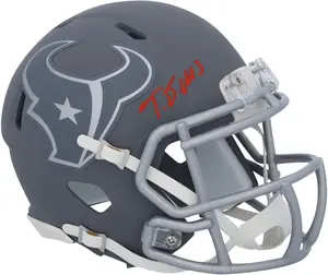 Tank Dell Houston Texans Autographed Slate Speed Mini Helmet - Fanatics Authentic Certified