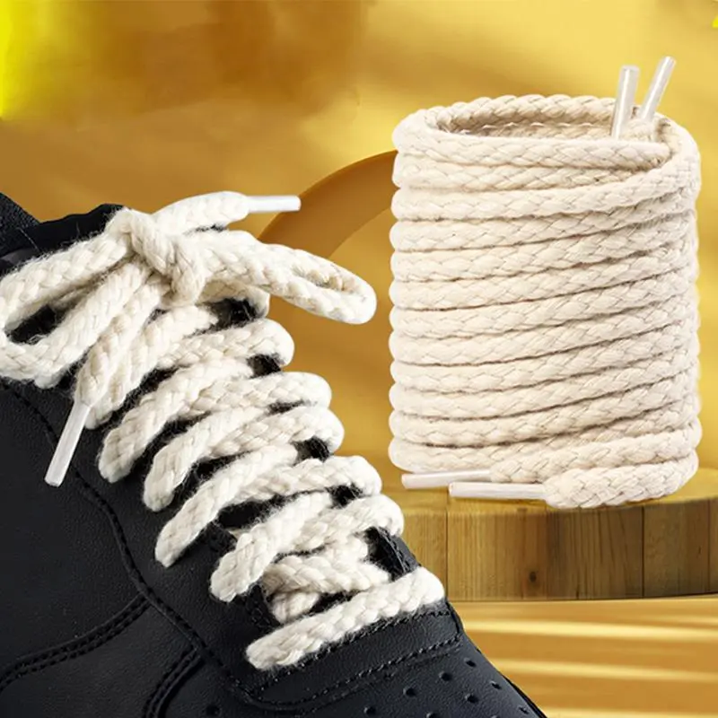 Braided Rope Laces, 1 Pair Anti Pilling Shoelaces, Round Retro Thickened Casual Shoelaces, Thick Laces Design, Footwear Lace, Sports Shoe Accessories for Men & Women
