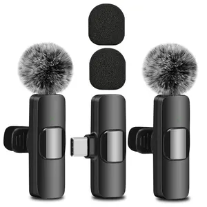 Wireless Lavalier Microphone, Professional Dual Lapel Mic with USB-C/USB Plug for Video Recording, Vlog Microphone for iPhone Android Phone, Audio