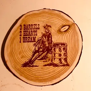 Handcrafted wood burned cedar coasters