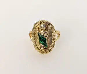 Plated Multicolor Saint Jude Ring