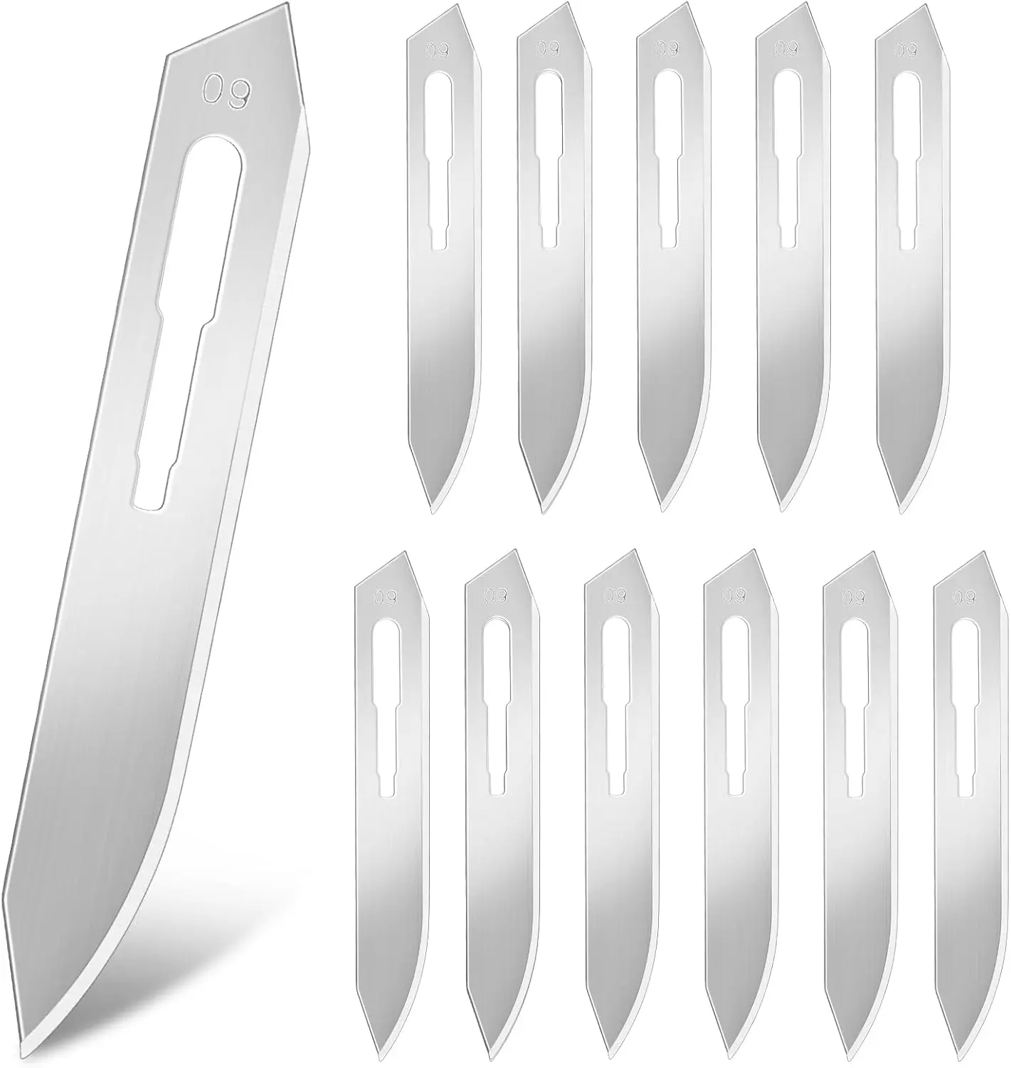 2.75-inch High-Performance 0.5mm #60 Stainless Steel Scalpel Blades-100pcs，Individually Wrapped Surgical Blades，Sharp Blades for Hunting and Skinning