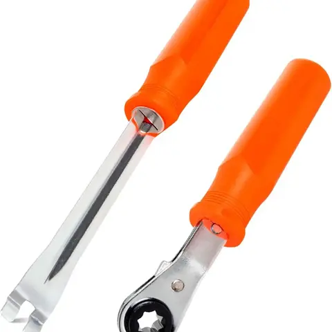 2PCS Adjustable Ratcheting Wrench Set - 5/16in Double Square Drive Reversible Metal Spanners, Multifunctional Mechanic Tools with Easy-Adjust Mechanism, Heavy-Duty Industrial Fork End Release for Truck Maintenance, Multifunctional Wrench Set