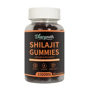 Diaryouth Himalayan Shilajit Gummies, With Ashwagandha, Black Seed Oil and Sea Moss, Lab-Tested for Purity, Helps Boost Energy & Immunity 60 Gummies, Shilajit gel for men and women