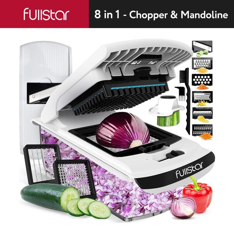 Fullstar Vegetable Chopper & Slicer | Stainless Steel Blade, Onion Dicer, Food Prep Kitchen Gadgets | Perfect for Quick Meal Prep | Perfect Gift!