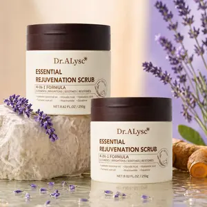 DR.ALYSC Daily & Nightly Moisture Savior Skin Care, Gentle Exfoliating Scrub & Lavender Niacinamide Hyaluronic Acid Essence, Nighttime Soothing, Lock Moisture, Face & Body Use, Refresh Skin in 2-4 Cycles