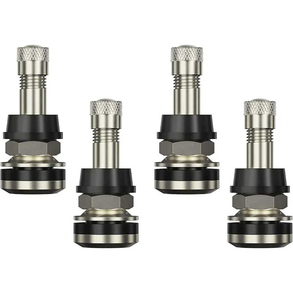 4PCS Valve Stem, Premium Metal Tire Valve Stems for Tubeless Tires, High Pressure Tire Valve Stems Outer Mount Fits 0.453" and 0.625" Rim Hole, 1 1/2" Long, Silver