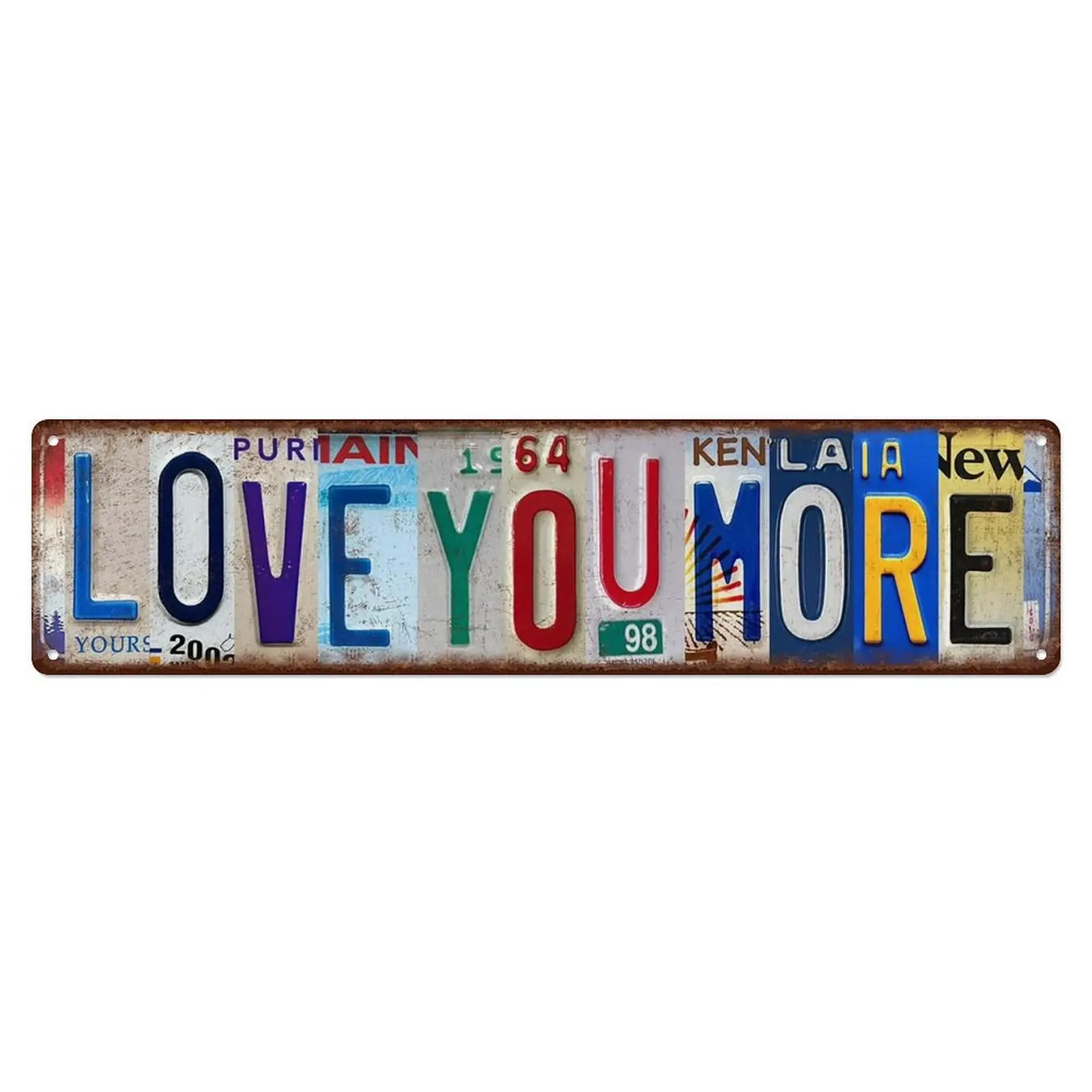Tell them you love them more with this retro license plate sign Perfect for bedroom decor Home Bar Coffee Metal Tin Signs 16 x 4 Inches