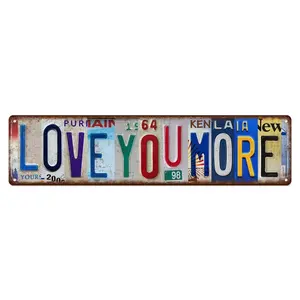 Vintage Love You More Wall Decor Street Signs Home Bar Coffee Metal Tin Signs 16 x 4 Inches