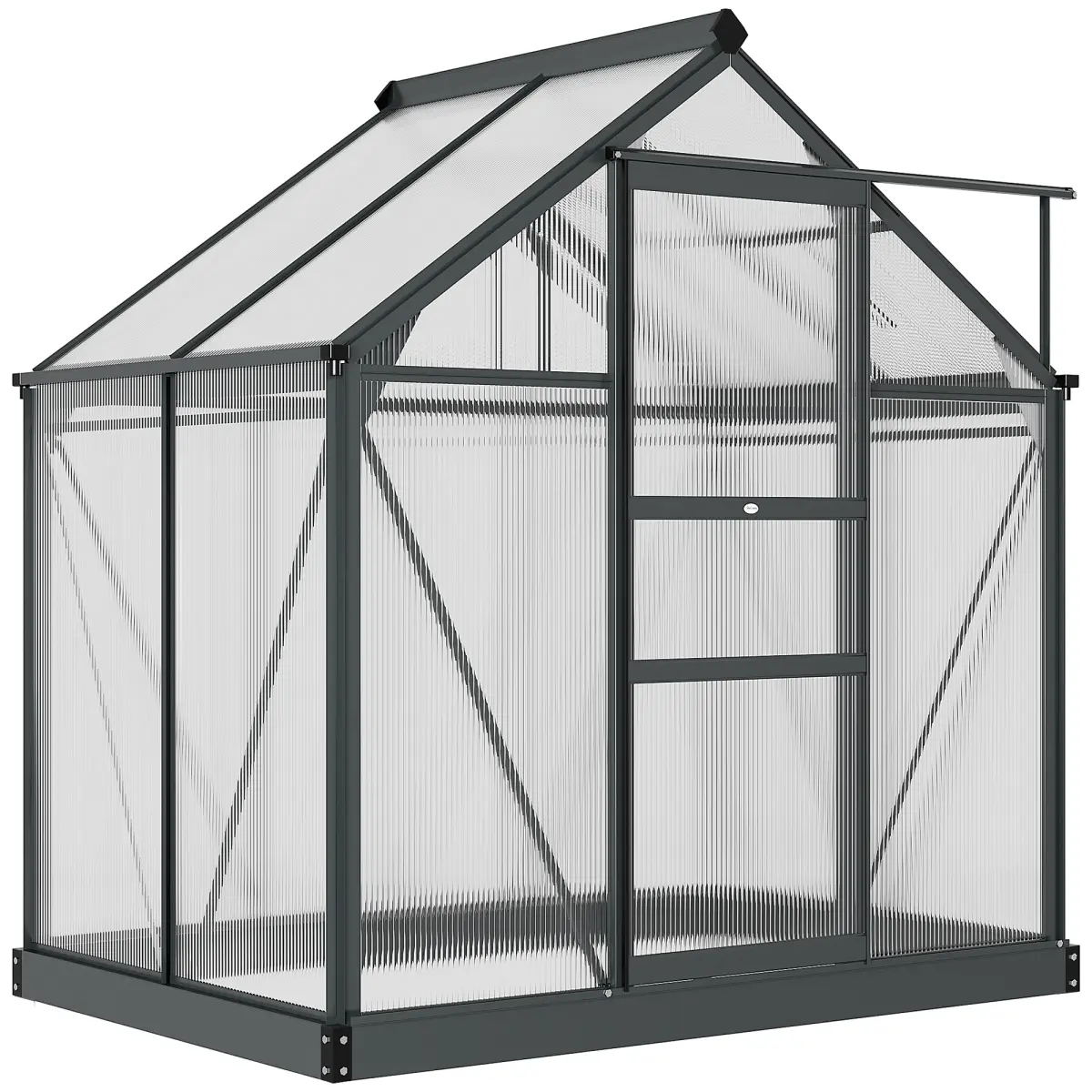 212 Main 845-057GY 6.2 x 4.3 x 6.6 ft. Outsunny Polycarbonate Greenhouse, Gray Frame