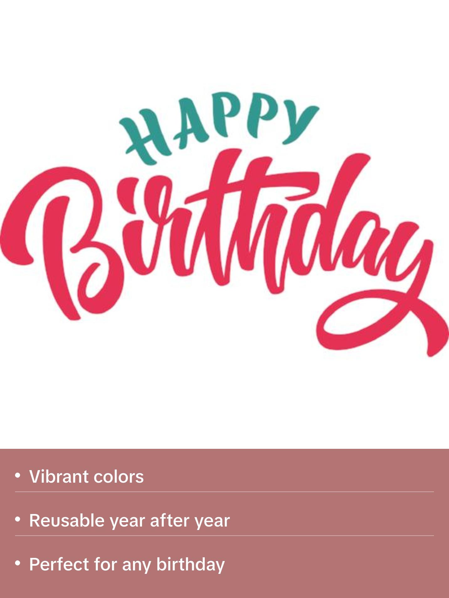 Happy Birthday Window Cling (script)