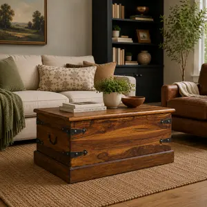 Solid Seesham Wood Trunk Coffee Table