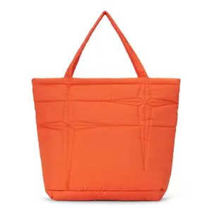 Hypland GUNDAM Stars Puffer Bag Orange with Zipper Closure and Two Handles