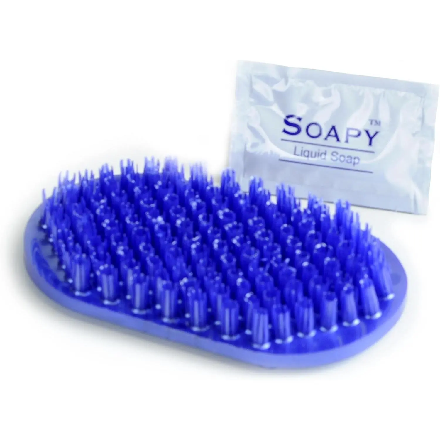 Soapy Toes Travel Sized Foot Scrubber Massages & Cleans Tired Feet, Suction Cups to Tub- Shower Floor | Easy Foot Care for Those with Limited Mobility, Fits Small Showers Like RV or Boat (Pearl Blue)