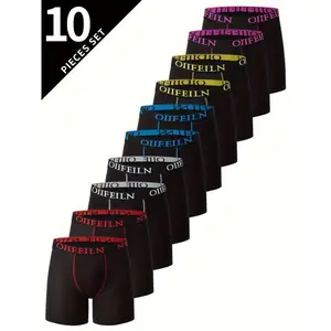 10pcsComfortBreathableMen'sBoxerBriefs-Stretch,Casual&SportyUnderwearShorts
