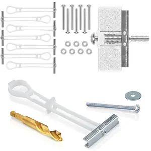 CondoMounts MSK8002 Elephant Anchors Universal Metal Stud Anchors for Drywall & Steel Stud Walls TV Mounting Kit Supports Up to 90lbs No-Stud Drywall Anchors with Screws & Drill Bit 25 Pack