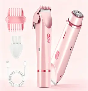 Women's Personal Electric Razor for Women (Adult), USB-C Rechargeable Body Trimmer with 1.5 Hours Charging, 3mm Guide Comb, Rinsable Gentle Design for Sensitive Skin, Portable Daily Shaver, Festive Gift for Ladies