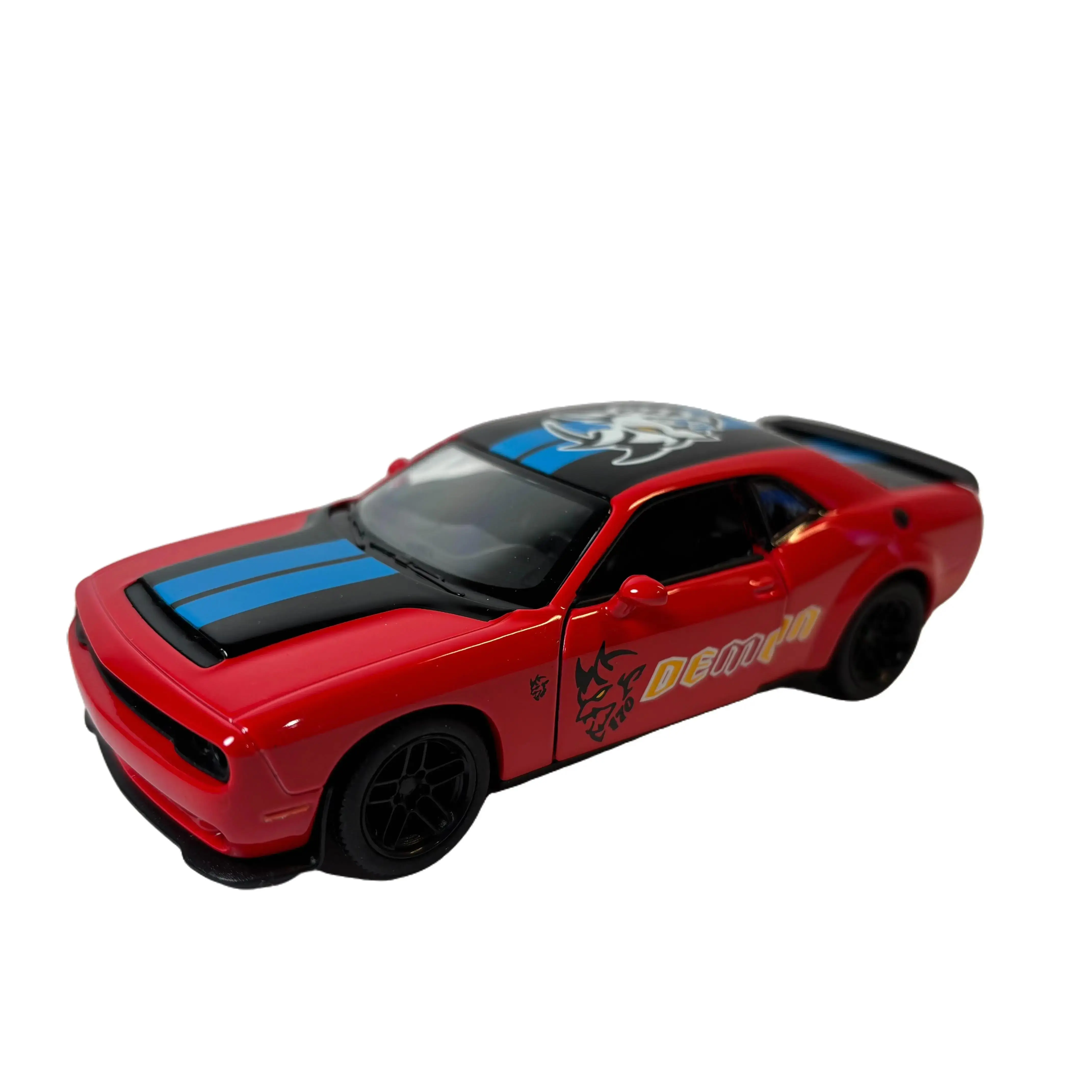 KINSMART 2023 Dodge Challenger SRT Demon 170 Livery Edition 1:40 Scale Die-Cast Model Car Red with Openable Doors & Pull Back Action Officially Licensed Collectible