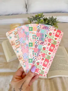 Patchwork Bookmarks - Beach, Strawberry, Coquette, Butterfly Designs - 2.25" x 7" Ultra Heavy Cardstock - Cute Bookish Gift for Book Lovers & Readers