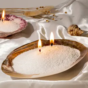 New Pearl Radiance Candle Set - 18oz Luxurious Pearl Wax Aroma-infused Noscent Opulent Floating Candles with 30 Wicks Levitating Palm Wax in Glass Holder - Long-lasting & Refillable Decor Round