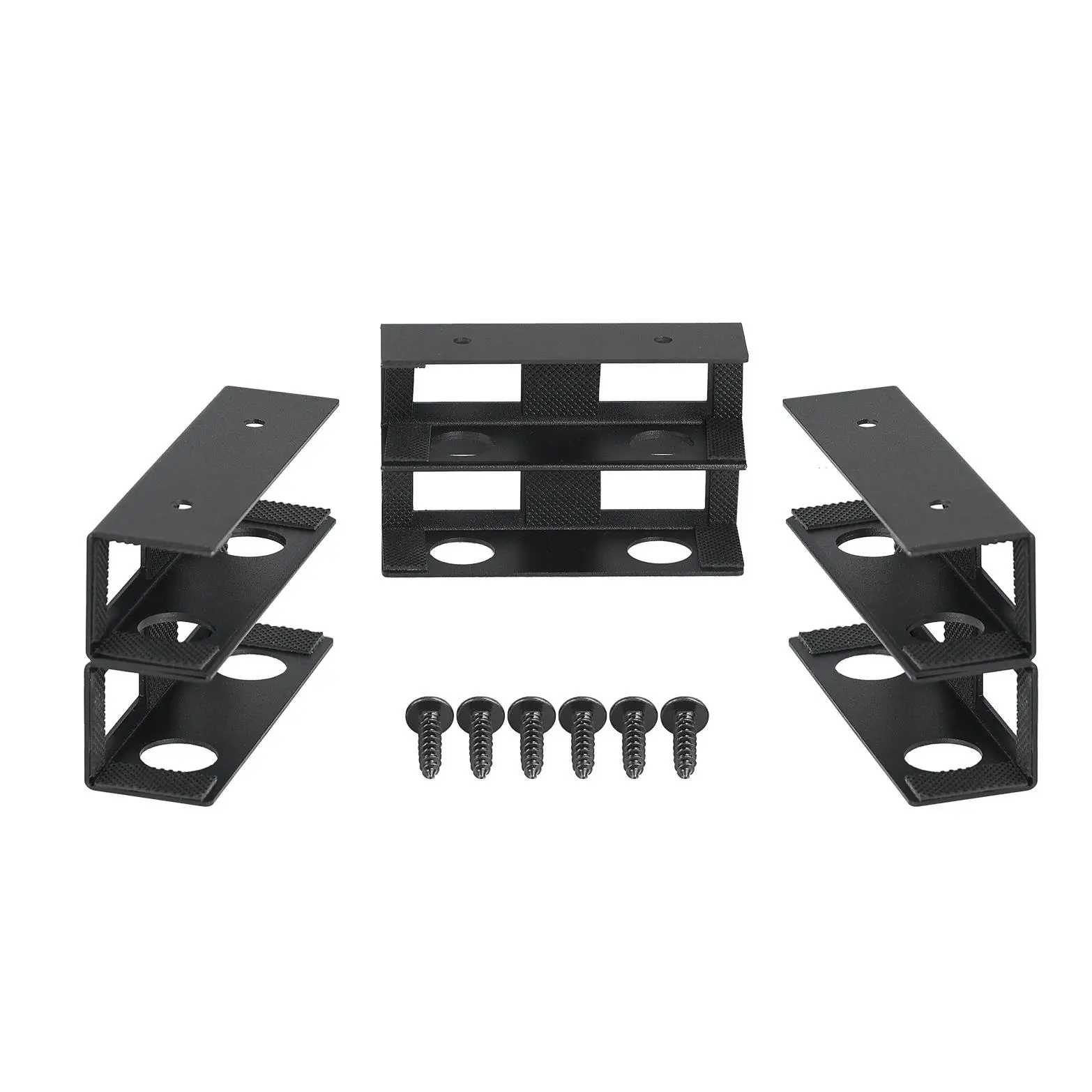 Under Desk Double Layer Laptop Stand Holder, 1 Box Laptop Storage Rack with Screws, Desk Storage Rack for Laptop & Keyboard, Home Organizer, Desk Accessories, Under Desk Laptop Mount