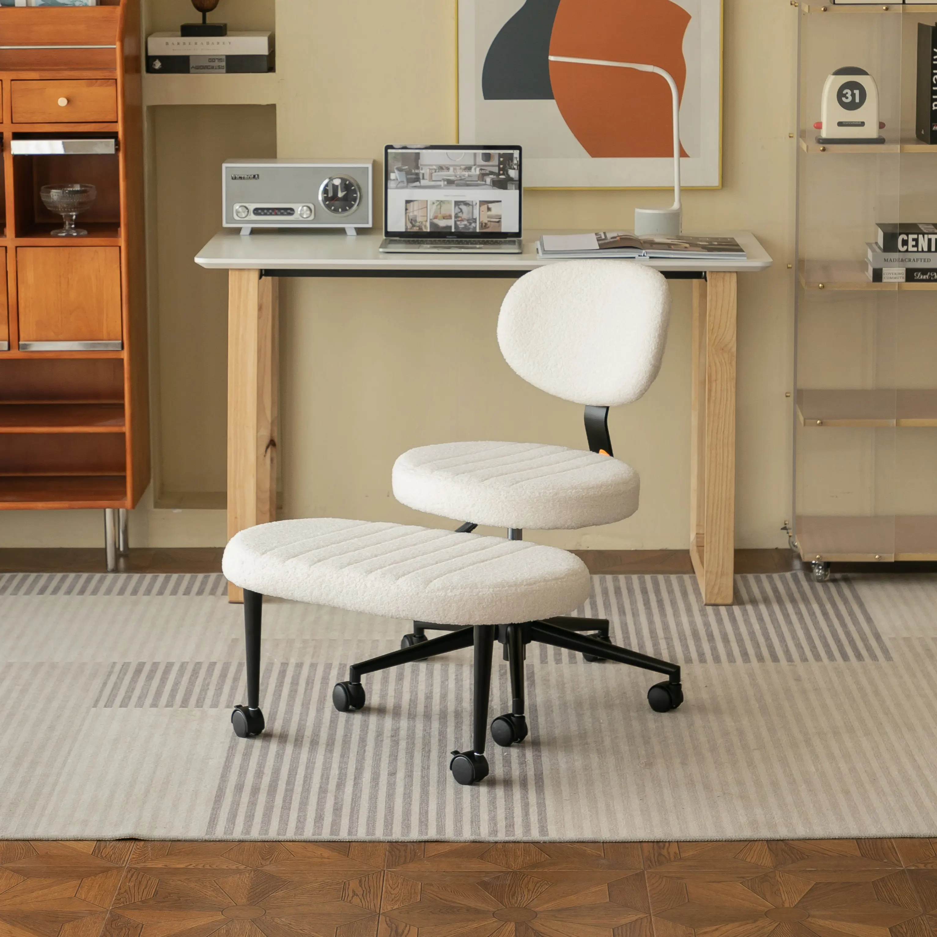 HipyMo Cross Legged, Multifunctional Ergonomic Office Chair — ADHD Chair with Height Adjustable Seat for ADHD, Meditation, Fidgeting & Leg Discomfort, with Back Support, Swivel Seat & Mobile Casters