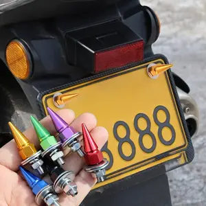 High-grade license plate screws - Aluminum motorcycle and car license plate bolts and nuts - Durable and stylish, easy to install, enhancing the appearance of vehicles. Motorcycle accessories, automotive parts, Car accessory