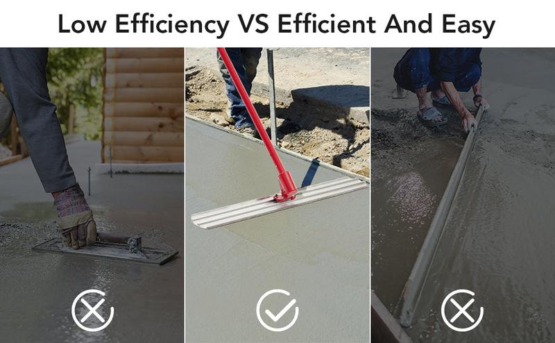 GARVEE 48x8 Inch Round Magnesium Bull Float, Cement Tool with Adjustable Bracket and Handles for Multi-Angle Use, Featuring Extruded Alloy Blade for Concrete Finishing, 48" x 8" Size, Ideal for Professional Construction Projects