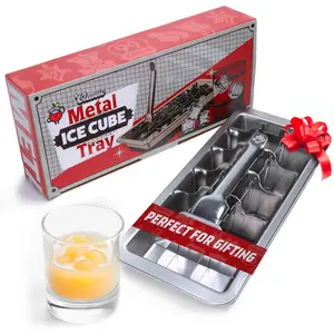 Stainless Steel  Tray with lever (11", 18 cubes), Classic Metal  Trays for Freezer,  & Retro, Non , Plastic Free, Dishwasher safe