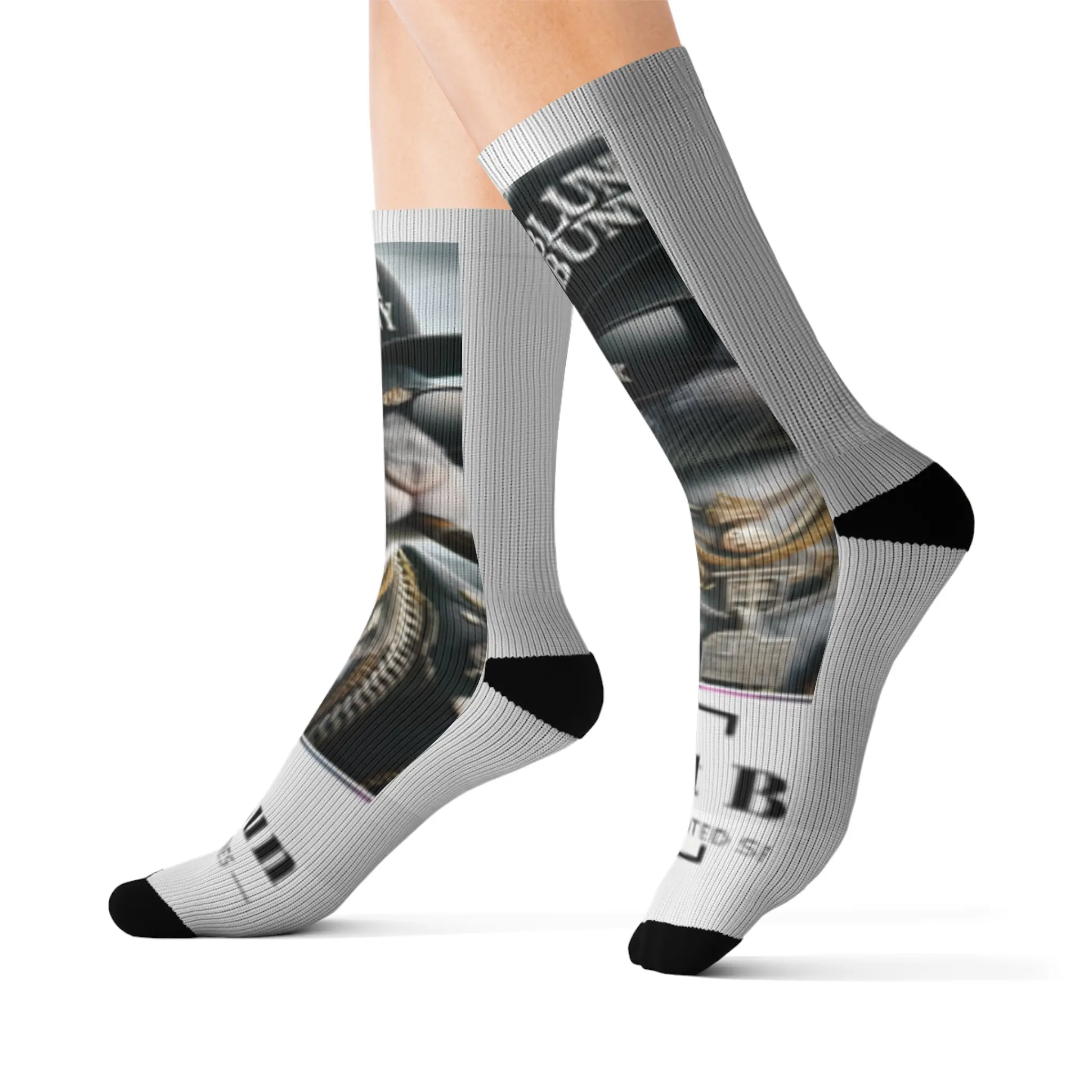 Sublimation Socks with Blunt Bunny, Funny Bunny Socks, Cute Animal Print Footwear, Novelty Rabbit Design Accessories, Quirky Hare Apparel,