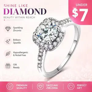 Classic Vintage Micro-Pavé Zircon Engagement Ring for Women Zircon Decorated Ring