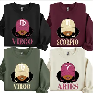 12 Zodiac Signs Sweatshirt, Horoscope Crewneck Sweatshirt with All Star Signs, Gemini, Aries, Taurus, Leo Tee, Longsleeves Womenswear Tops