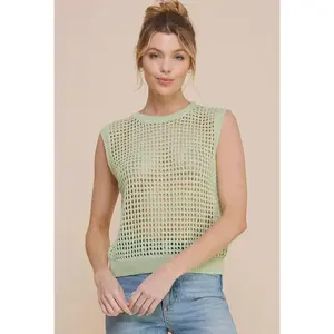 Foil Net Crochet Tank
